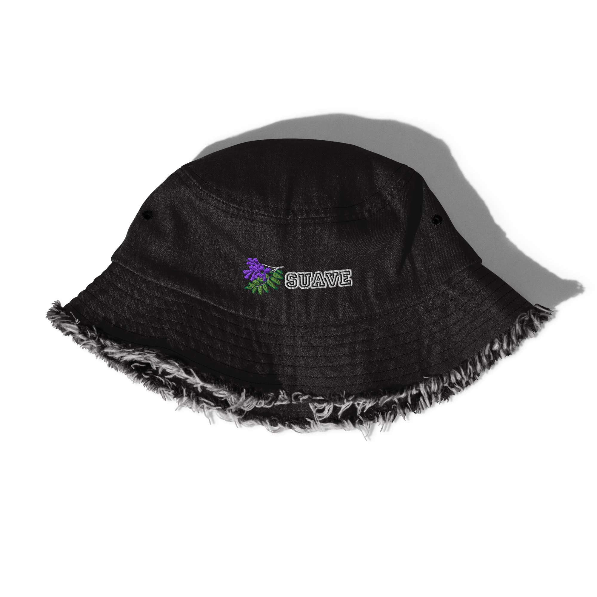 Distressed denim bucket hat – nlsuave